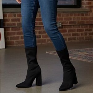 Chic Black Heeled Boots for Women
